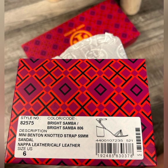 $110. Tory Burch sandals, size 6, color bright samba. Great condition. - Picture 6 of 6